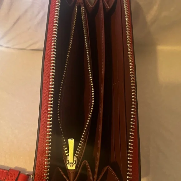 Coach Vibrant Red Leather Wristlet - Picture 9 of 9